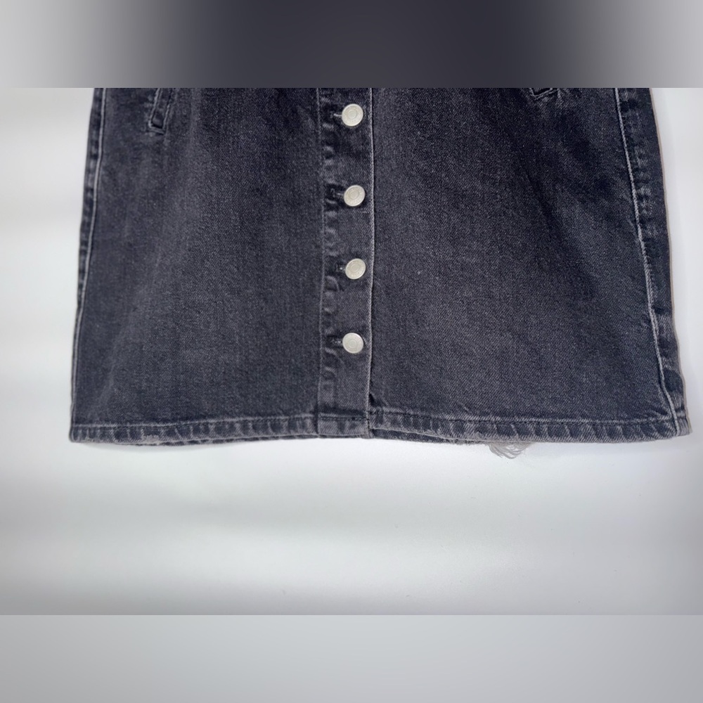 Pilcro Black Button-Front Denim‎ A-Line Skirt- Size 4 - Picture 3 of 10